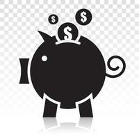 Piggy bank or piggybank vector flat icon