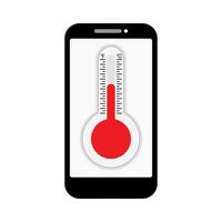 termómetro icono en vector forma aislado en un inteligente teléfono.