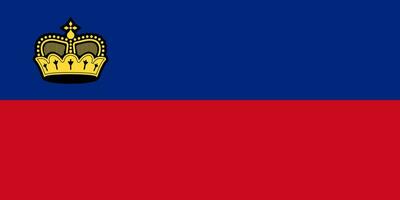 The national flag of Liechtenstein is isolated in official colors. vector