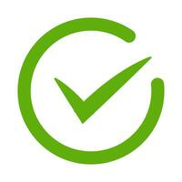 Green tick confirm or Checkmark line art icons for apps and websites vector