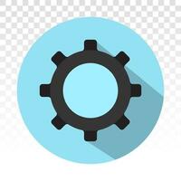 Gears setting  flat icon for apps and websites vector