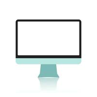 Realistic electronic devices - computer monitors, desktops, laptops vector