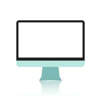 Realistic electronic devices - computer monitors, desktops, laptops vector