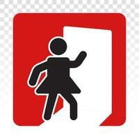 Person exit sign flat icon for app or website vector