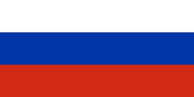 Russia's national flag is isolated in official colors. vector