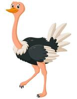 dibujos animados contento avestruz. vector ilustración