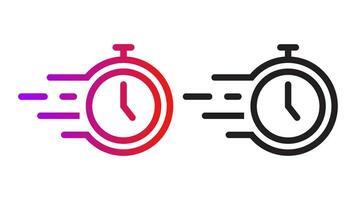 Time icon with a white background, Clock symbol, Stopwatch sign, vector illustration element