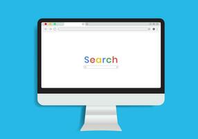 Three Browser window and Search bar, Browser in flat style for website vector