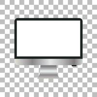 Monitor with a blank screen vector