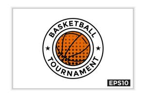 basketbal tournament label vector