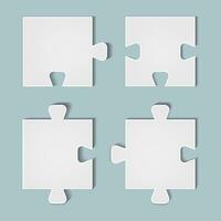 puzzle pieces icon with paper cut style for Business concepts, templates, layout, infographics. vector