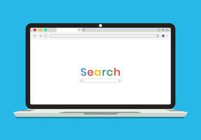 Three Browser window and Search bar, Browser in flat style for website vector