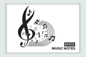 music scale or music note sign or symbol. musical scale icons element vector for banner material, background.