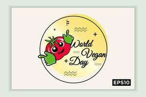 World vegan day in text form, can be used for backgrounds, banners, web templates, leaflets, on November holidays. vector