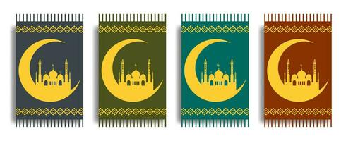 Islamic prayer rug collection vector