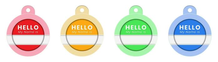 Name tag label - Hello, my name is vector