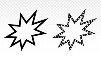 Empty speech bubbles or Bang bubbles with vector line art icons for comic applications and websites