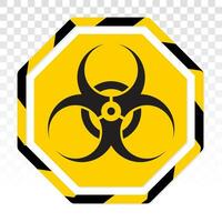 Biohazard or biological hazard warning sign or symbol flat vector icon for apps and websites