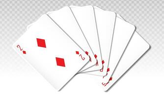 Straight flush diamond poker card. Flat vector icon for casino apps and websites