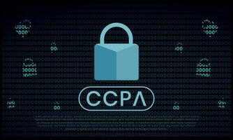 California Consumer Privacy Act CCPA symbol with lock illustration for editorial and websites vector