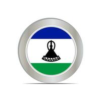 The flag of the Kingdom of Lesotho is isolated in official colors. vector