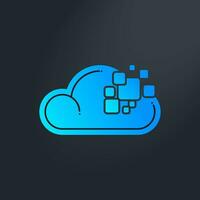 Cloud computing technology icon isolated with dark background. Vector illustration element.