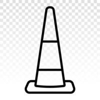 traffic cone or road pylon flat icons for apps and websites vector