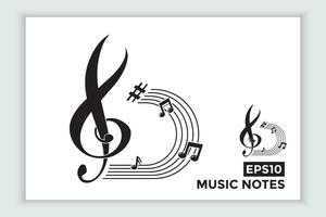 music scale or music note sign or symbol. musical scale icons element vector for banner material, background.