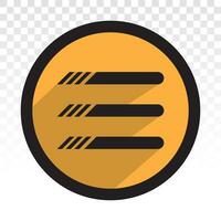 Hamburger menu button flat icon for apps or websites vector