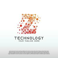 tecnología logo con inicial z carta, red icono -vector vector