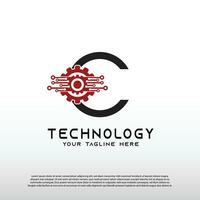 Technology logos, future technology icons, circuits with line styles, vector illustration elements