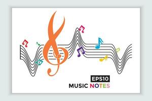 music scale or music note sign or symbol. musical scale icons element vector for banner material, background.