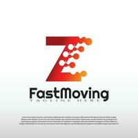 Fast Moving logo with initial Z letter concept. Movement sign. Technology business and digital icon -vector vector