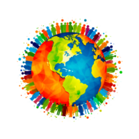 Earth colorful icon ai generative png