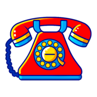 cartoon of an old style telephone ai generative png