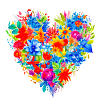 fleur cœur valentines journée l'amour ai génératif png