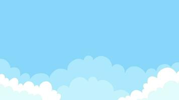 Cloudy blue sky animated background. suitable for placement in children's content and animation video