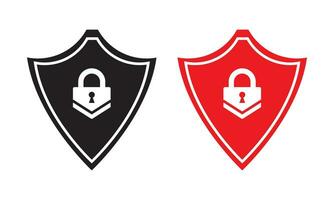 shield security icon with lock concept for app or website vector