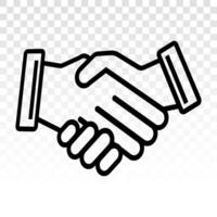 Business agreement handshake line art icon for apps and websites vector