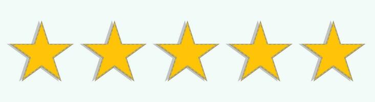 Five stars customer product rating review flat icon for apps and websites. vector