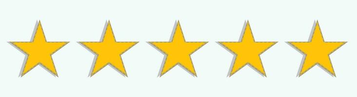 Five stars customer product rating review flat icon for apps and websites. vector