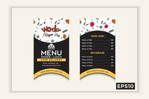 world vegan day menu vector