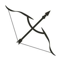 Long bow with arrow archery flat icon for apps and websites vector