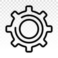 Gears setting flat icon for apps and websites vector