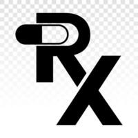 Rx medical pharmacy medicine flat icons or for apps or websites vector