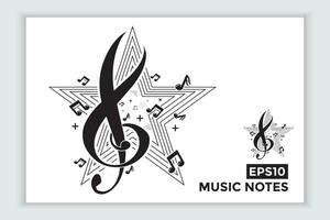 music scale or music note sign or symbol. musical scale icons element vector for banner material, background.