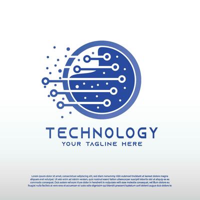 Technology logos, future technology icons, circuits with line styles, vector illustration elements