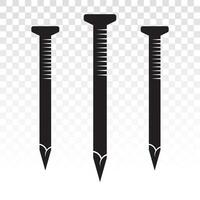 Wood fastener nails or concrete nails flat vector icon for apps and websites