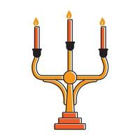 candle holder icon with burning candle for app or website vector