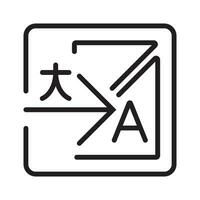 Bilingual dictionary or Language translation line art icon for apps and websites vector